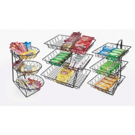 CAL MIL PLASTICS Cal-Mil Square Wire Merchandiser 3 Tier 12"W x 19"D x 20"H 1293-3